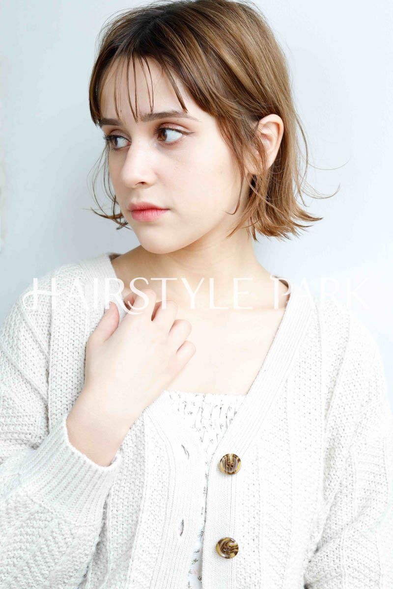 しっぽの長い座ったベア しろたん ぷっくり 前髪クリップ 2個入り 《ごろね/しろたん