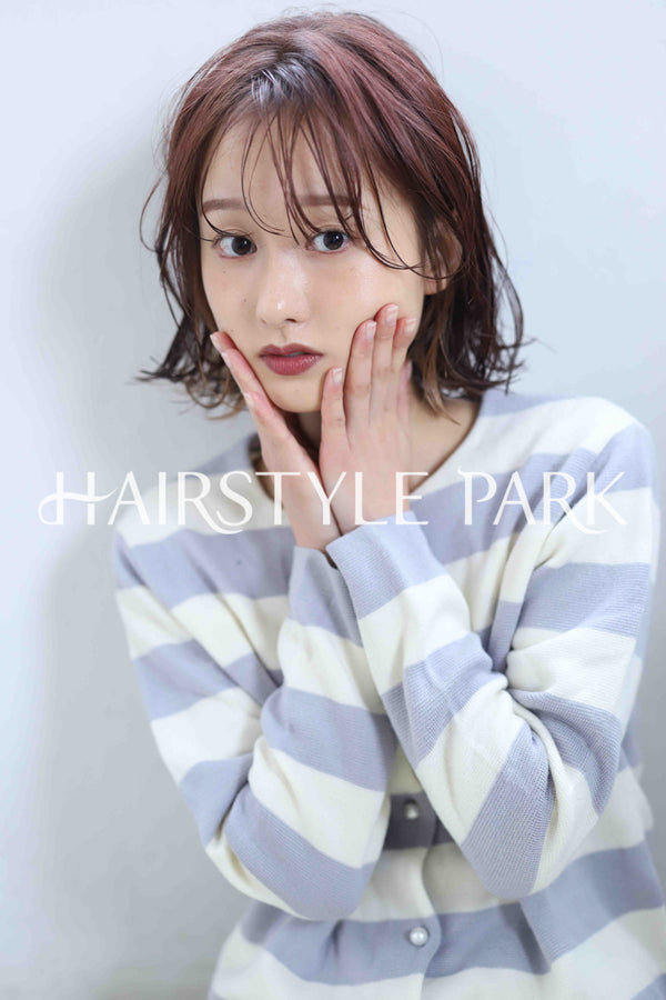 ヘアスタイル写真PhotoNo:345-1 (9) [ミディアム,レディース,ナチュラル,モテ・愛され,カラー,パーマ,縦型 ]