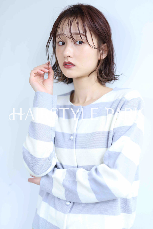 ヘアスタイル写真PhotoNo:345-2 (18) [ミディアム,レディース,ナチュラル,モテ・愛され,カラー,パーマ,縦型 ]