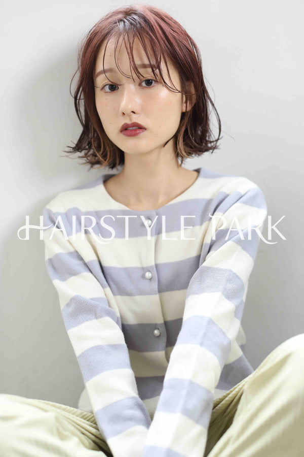 ヘアスタイル写真PhotoNo:345-2 (24) [ミディアム,レディース,ナチュラル,モテ・愛され,カラー,パーマ,縦型 ]