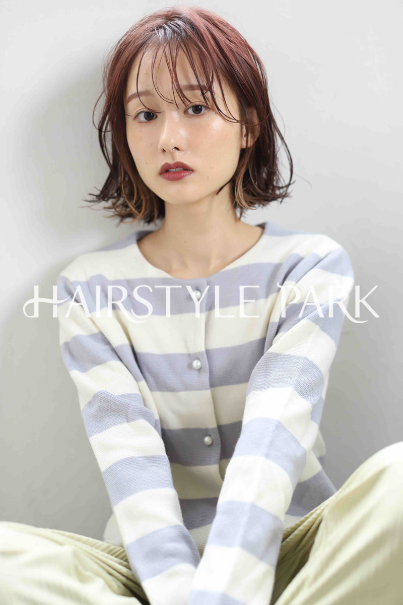 ヘアスタイル写真PhotoNo:345-2 (24) [ミディアム,レディース,ナチュラル,モテ・愛され,カラー,パーマ,縦型 ]