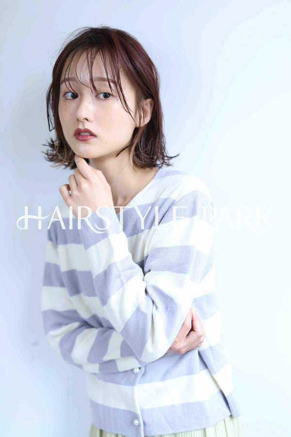 ヘアスタイル写真PhotoNo:345-2 (8) [ミディアム,レディース,ナチュラル,モテ・愛され,カラー,パーマ,縦型 ]