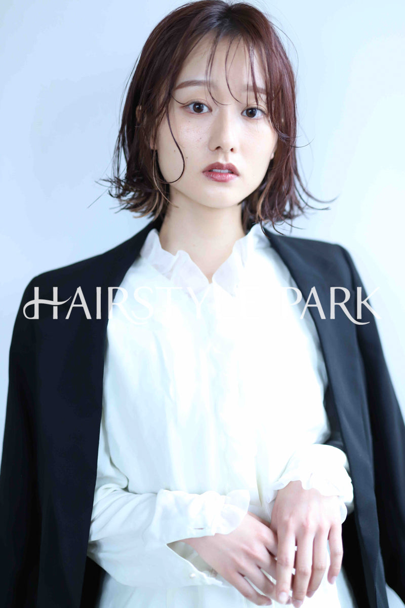 ヘアスタイル写真PhotoNo:345-4 (24) [ミディアム,レディース,ナチュラル,モテ・愛され,カラー,パーマ,縦型 ]