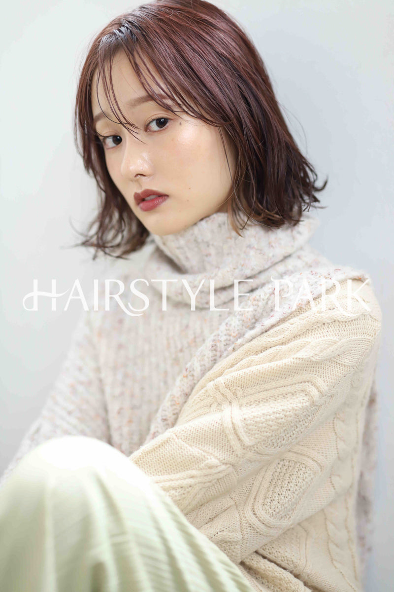 ヘアスタイル写真PhotoNo:345-5 (16) [ミディアム,レディース,ナチュラル,モテ・愛され,カラー,パーマ,縦型 ]