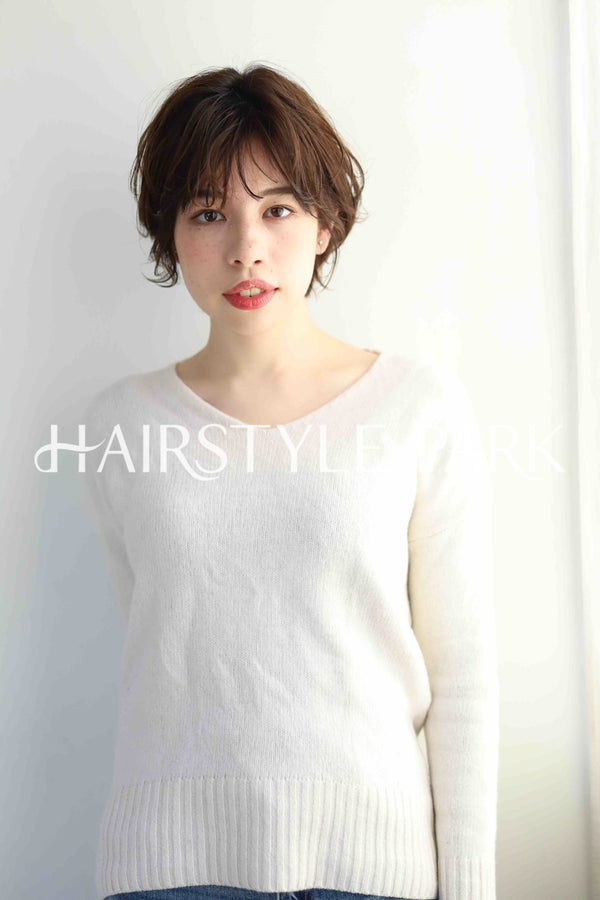 ヘアスタイル写真PhotoNo:346-2 (19) [ショート,レディース,ナチュラル,カラー,パーマ,縦型 ]