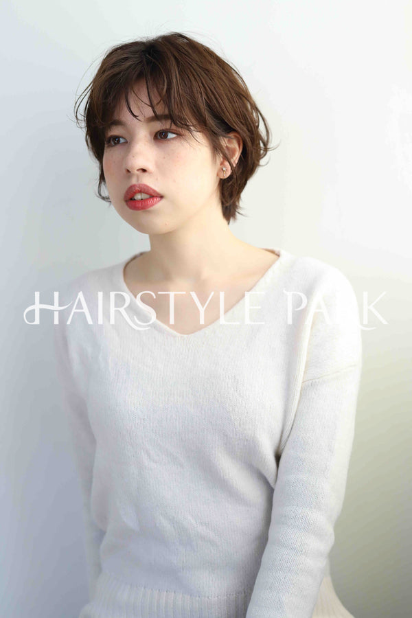 ヘアスタイル写真PhotoNo:346-2 (2) [ショート,レディース,ナチュラル,カラー,パーマ,縦型 ]