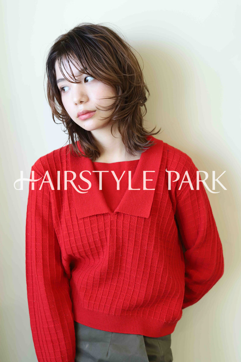 ヘアスタイル写真PhotoNo:353-2 (24) [ミディアム,レディース,モテ・愛され,カジュアル,カット,カラー,縦型 ]