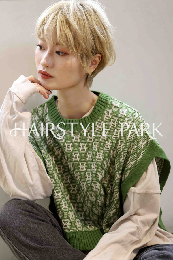 ヘアスタイル写真PhotoNo:359-1 (2) [ショートミディアム,レディース,カジュアル,カット,カラー,ダブルカラー,縦型 ]