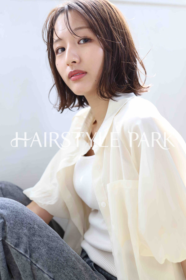 ヘアスタイル写真PhotoNo:373-2 (28) [ミディアム,レディース,ナチュラル,モテ・愛され,カジュアル,カット,カラー,縦型 ]