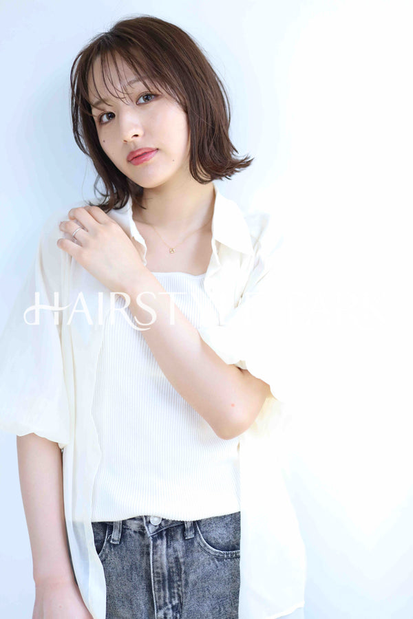 ヘアスタイル写真PhotoNo:373-2 (9) [ミディアム,レディース,ナチュラル,モテ・愛され,カジュアル,カット,カラー,縦型 ]