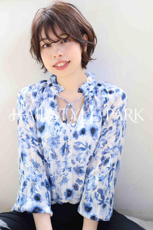 ヘアスタイル写真PhotoNo:376-2 (38) [ショートミディアム,レディース,モテ・愛され,カジュアル,カット,カラー,パーマ,縦型 ]