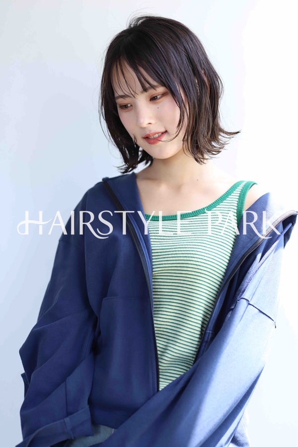 ヘアスタイル写真PhotoNo:377-2 (11) [ミディアム,レディース,ナチュラル,モテ・愛され,カジュアル,カット,カラー,パーマ,縦型 ]
