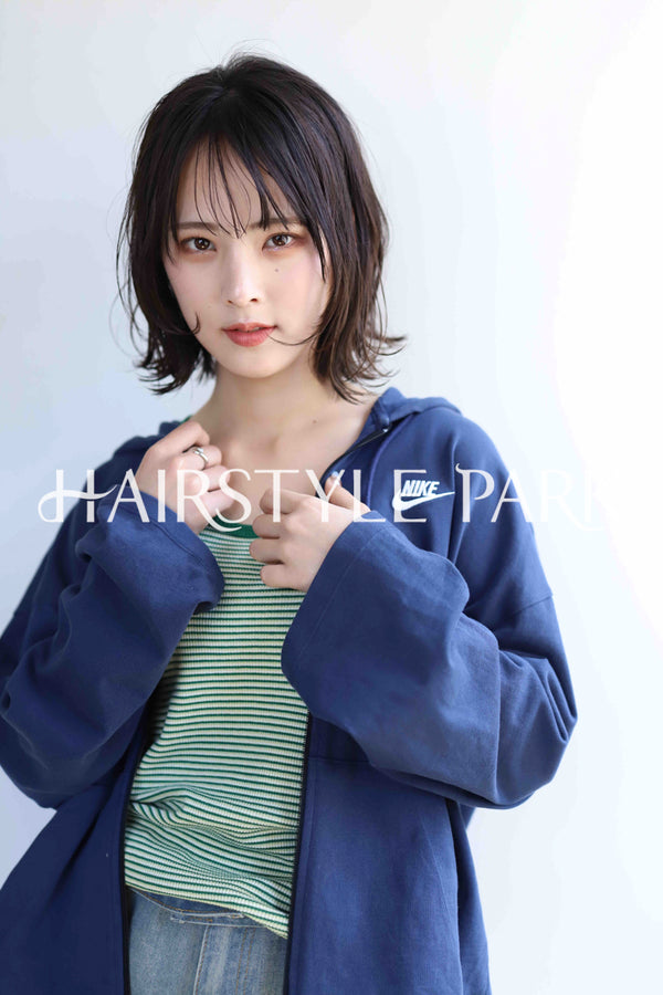 ヘアスタイル写真PhotoNo:377-2 (3) [ミディアム,レディース,ナチュラル,モテ・愛され,カジュアル,カット,カラー,パーマ,縦型 ]