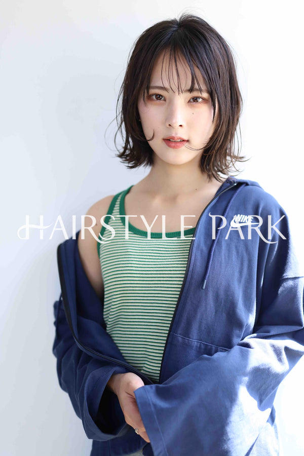 ヘアスタイル写真PhotoNo:377-2 (8) [ミディアム,レディース,ナチュラル,モテ・愛され,カジュアル,カット,カラー,パーマ,縦型 ]