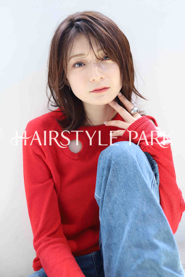 ヘアスタイル写真PhotoNo:379-3 (12) [ミディアム,レディース,ナチュラル,モテ・愛され,カット,カラー,パーマ,縦型 ]