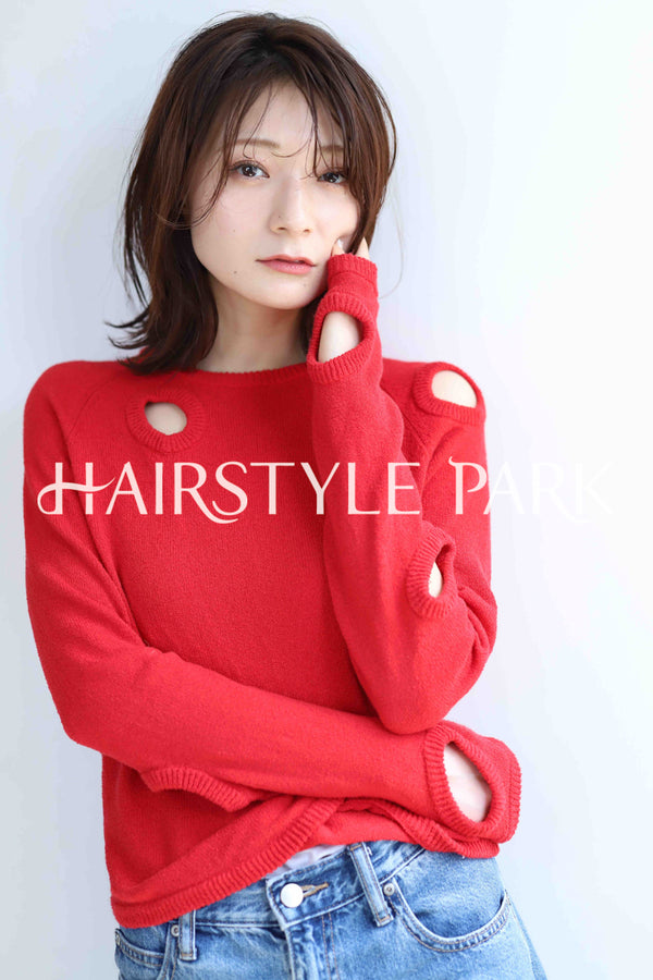 ヘアスタイル写真PhotoNo:379-3 (5) [ミディアム,レディース,ナチュラル,モテ・愛され,カット,カラー,パーマ,縦型 ]