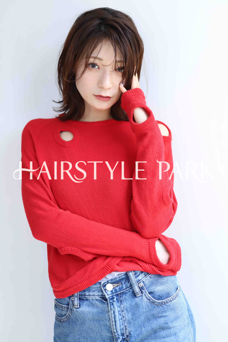 ヘアスタイル写真PhotoNo:379-3 (7) [ミディアム,レディース,ナチュラル,モテ・愛され,カット,カラー,パーマ,縦型 ]