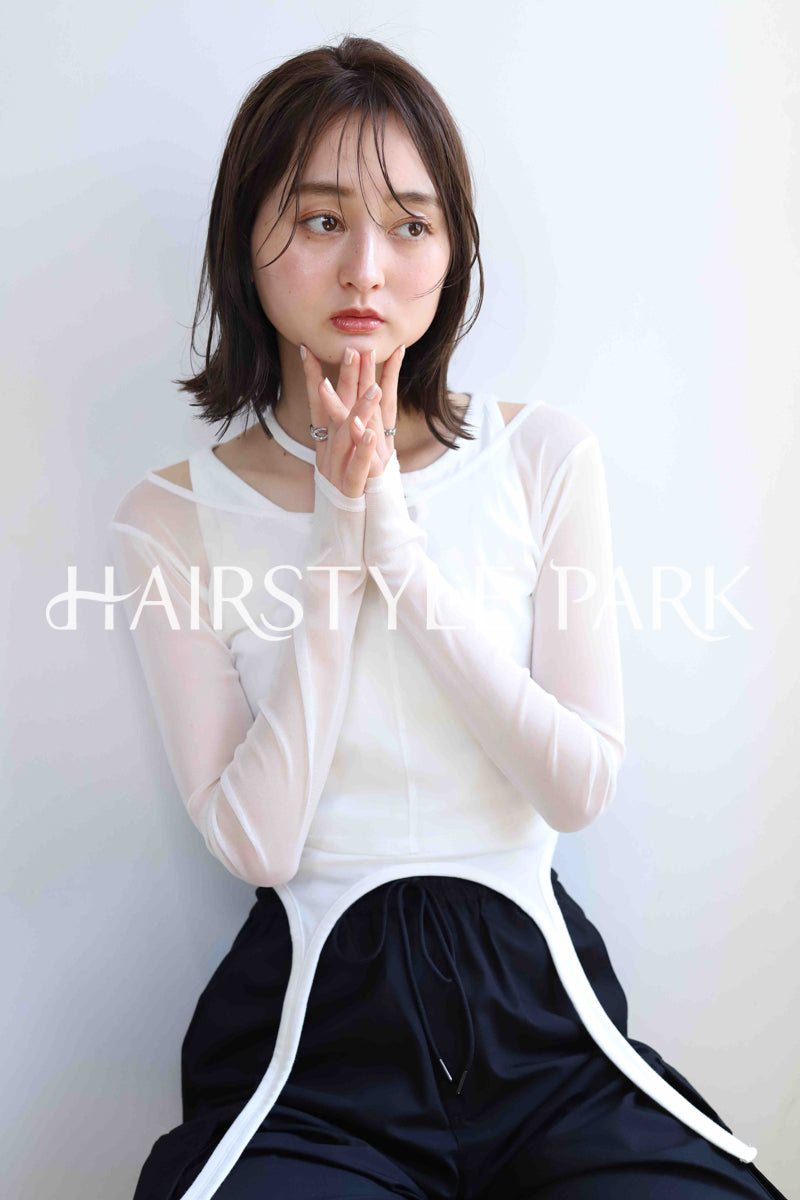 ヘアスタイル写真PhotoNo:382-1 (5) [ミディアム,レディース,ナチュラル,クール / かっこいい,カット,カラー,縦型 ]