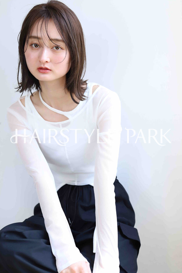 ヘアスタイル写真PhotoNo:382-1 (6) [ミディアム,レディース,ナチュラル,クール / かっこいい,カット,カラー,縦型 ]