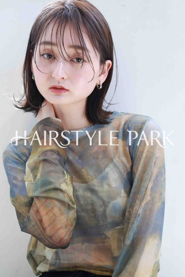 ヘアスタイル写真PhotoNo:382-3 (46) [ミディアム,レディース,ナチュラル,クール / かっこいい,カット,カラー,縦型 ]
