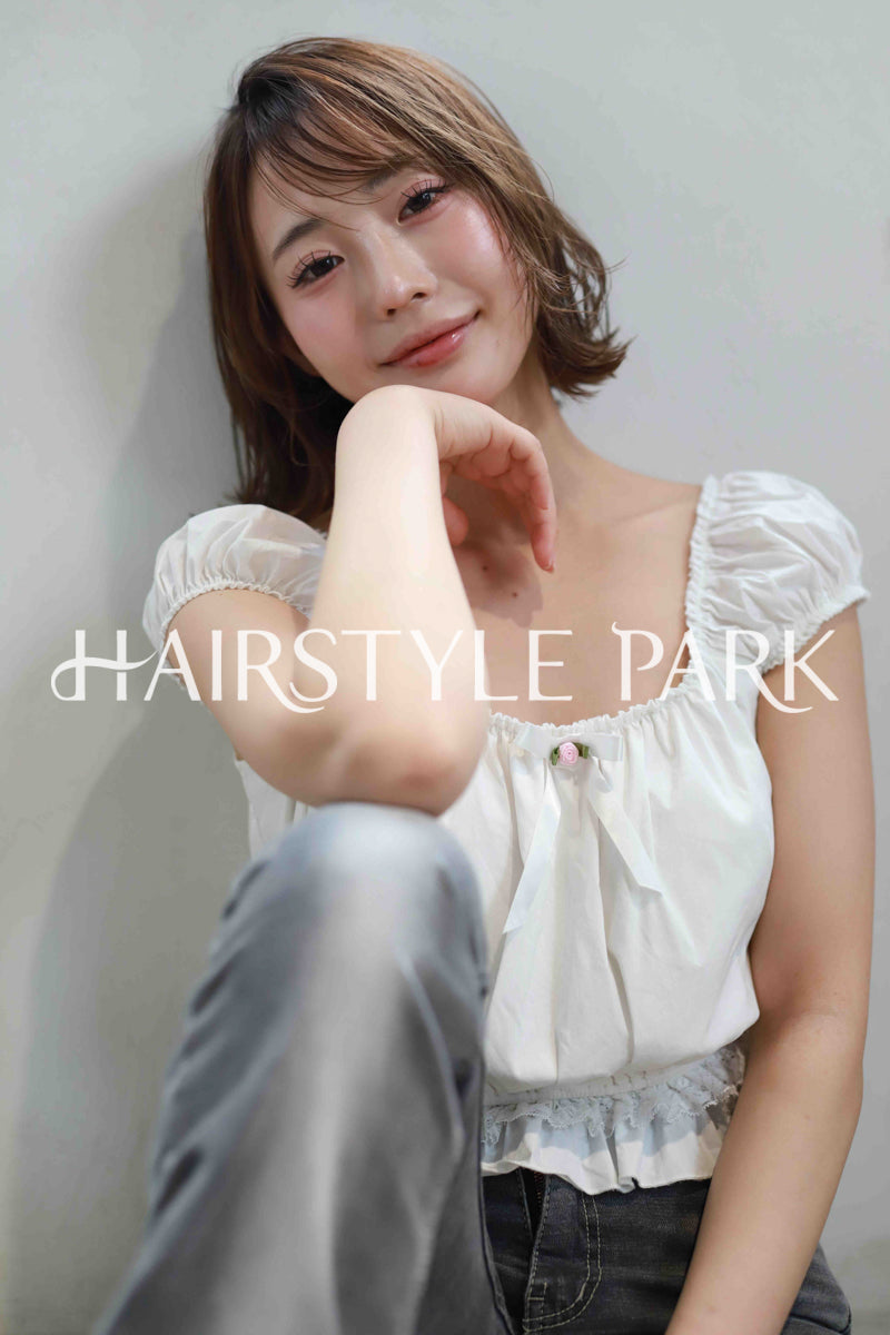 ヘアスタイル写真PhotoNo:515-2 (21) [ミディアム,レディース,ナチュラル,モテ・愛され,カット,カラー,縦型 ]