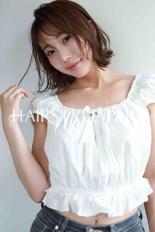 ヘアスタイル写真PhotoNo:515-2 (9) [ミディアム,レディース,ナチュラル,モテ・愛され,カット,カラー,縦型 ]