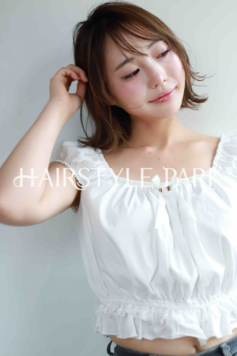 ヘアスタイル写真PhotoNo:515-3 (27) [ミディアム,レディース,ナチュラル,モテ・愛され,カット,カラー,縦型 ]