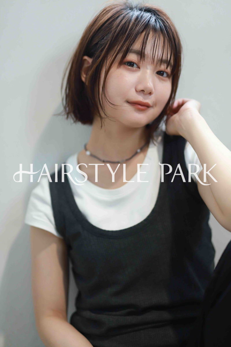 ヘアスタイル写真PhotoNo:520-1 (34) [ミディアム,切りっぱなしボブ,レディース,モテ・愛され,カジュアル,カット,カラー,縦型 ]