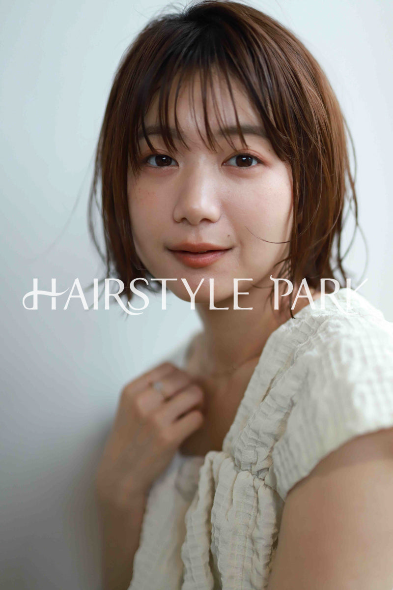 ヘアスタイル写真PhotoNo:520-2 (2) [ミディアム,切りっぱなしボブ,レディース,モテ・愛され,カジュアル,カット,カラー,縦型 ]