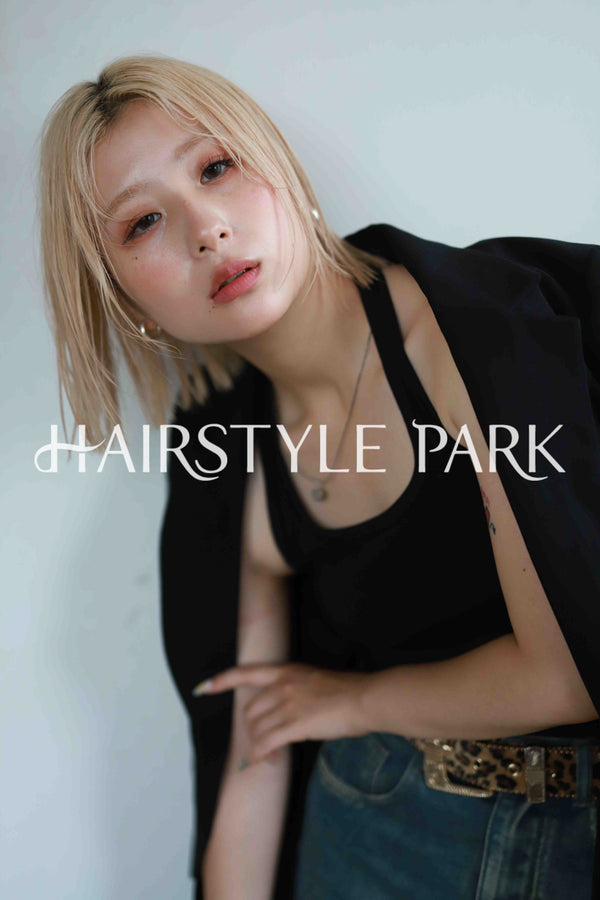 ヘアスタイル写真PhotoNo:522-1 (9) [ミディアム,切りっぱなしボブ,レディース,カジュアル,ギャル,カット,カラー,ダブルカラー,縦型 ]