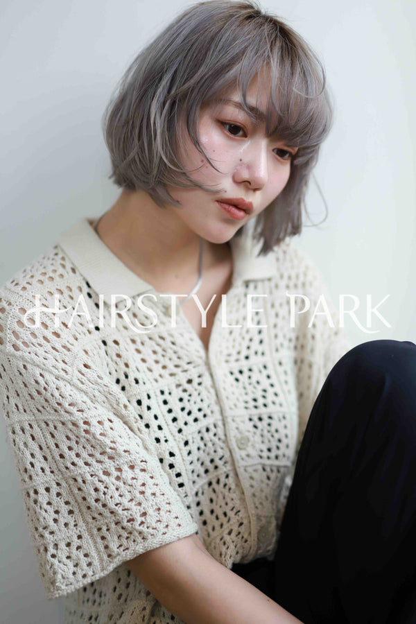 ヘアスタイル写真PhotoNo:533-1 (13) [ミディアム,切りっぱなしボブ,レディース,モテ・愛され,カジュアル,クール / かっこいい,カット,カラー,ダブルカラー,縦型 ]