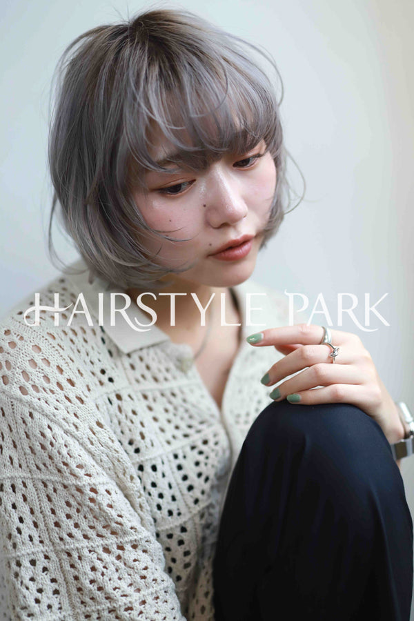 ヘアスタイル写真PhotoNo:533-1 (15) [ミディアム,切りっぱなしボブ,レディース,モテ・愛され,カジュアル,クール / かっこいい,カット,カラー,ダブルカラー,縦型 ]