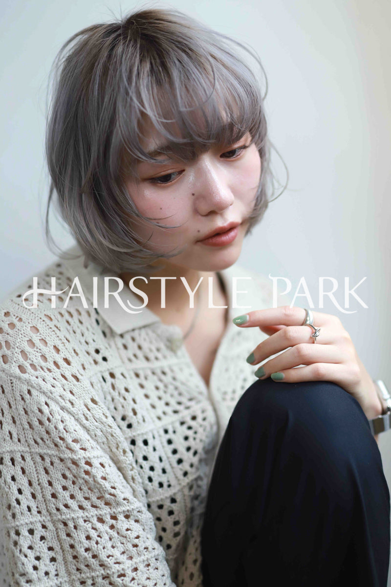 ヘアスタイル写真PhotoNo:533-1 (15) [ミディアム,切りっぱなしボブ,レディース,モテ・愛され,カジュアル,クール / かっこいい,カット,カラー,ダブルカラー,縦型 ]