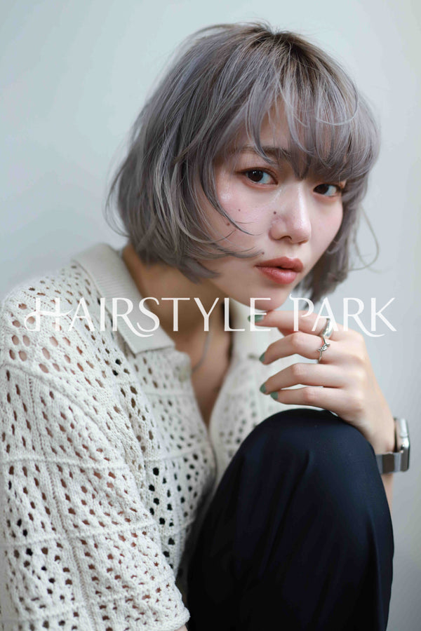 ヘアスタイル写真PhotoNo:533-1 (17) [ミディアム,切りっぱなしボブ,レディース,モテ・愛され,カジュアル,クール / かっこいい,カット,カラー,ダブルカラー,縦型 ]