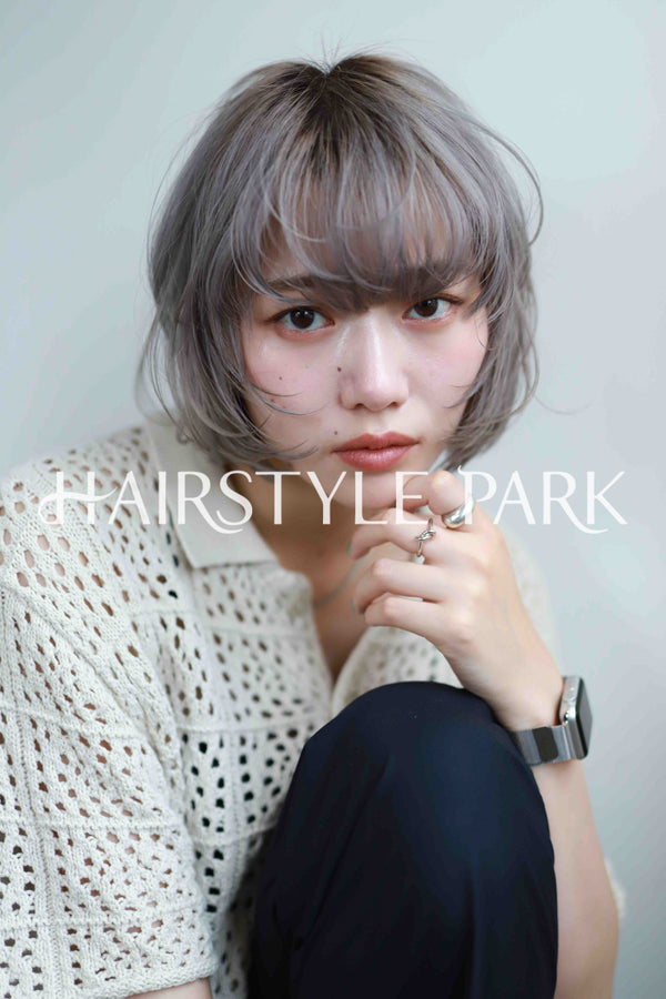 ヘアスタイル写真PhotoNo:533-1 (18) [ミディアム,切りっぱなしボブ,レディース,モテ・愛され,カジュアル,クール / かっこいい,カット,カラー,ダブルカラー,縦型 ]