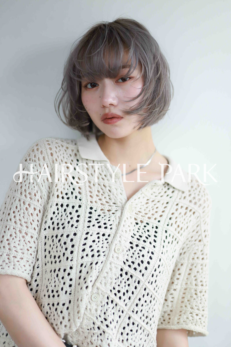 ヘアスタイル写真PhotoNo:533-1 (23) [ミディアム,切りっぱなしボブ,レディース,モテ・愛され,カジュアル,クール / かっこいい,カット,カラー,ダブルカラー,縦型 ]