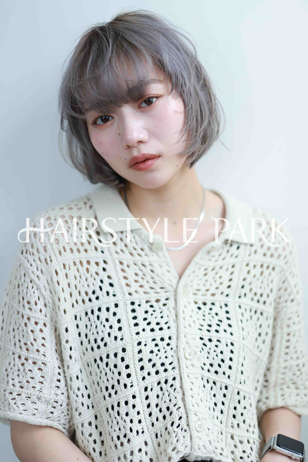 ヘアスタイル写真PhotoNo:533-1 (2) [ミディアム,切りっぱなしボブ,レディース,モテ・愛され,カジュアル,クール / かっこいい,カット,カラー,ダブルカラー,縦型 ]