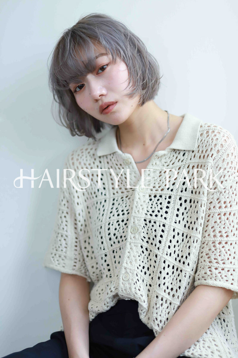 ヘアスタイル写真PhotoNo:533-1 (30) [ミディアム,切りっぱなしボブ,レディース,モテ・愛され,カジュアル,クール / かっこいい,カット,カラー,ダブルカラー,縦型 ]