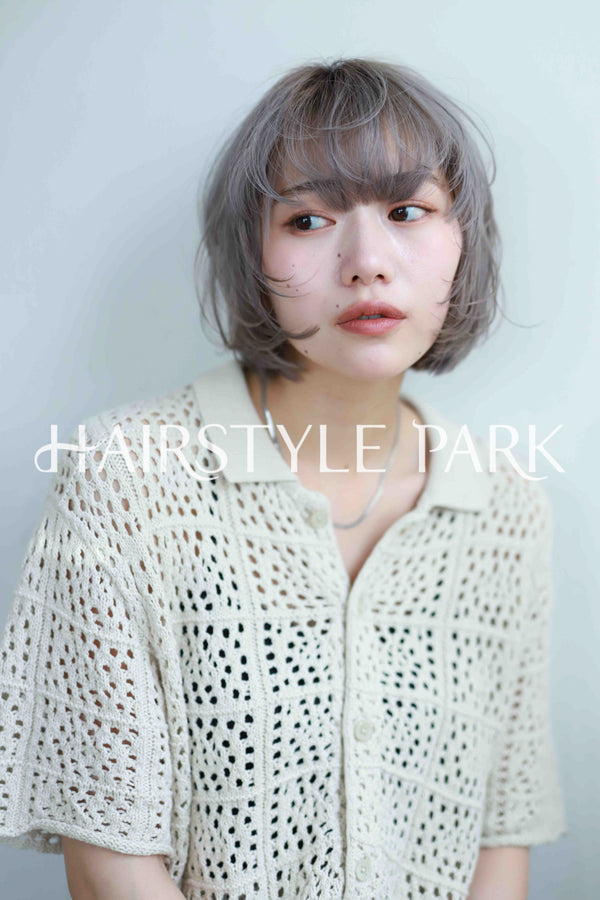 ヘアスタイル写真PhotoNo:533-1 (6) [ミディアム,切りっぱなしボブ,レディース,モテ・愛され,カジュアル,クール / かっこいい,カット,カラー,ダブルカラー,縦型 ]