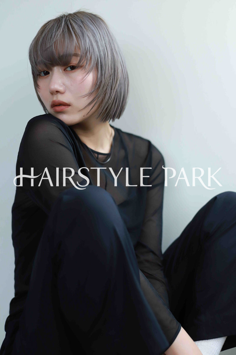 ヘアスタイル写真PhotoNo:533-2 (6) [ミディアム,切りっぱなしボブ,レディース,モテ・愛され,カジュアル,クール / かっこいい,カット,カラー,ダブルカラー,縦型 ]