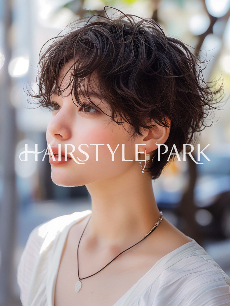 ヘアスタイル写真PhotoNo:AI122【AI画像】 [ショート,レディース,モテ・愛され,カジュアル,カット,カラー,パーマ,縦型,AI ]