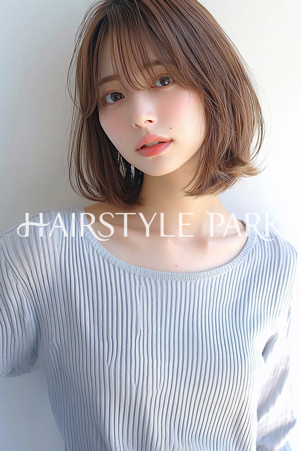ヘアスタイル写真PhotoNo:aiphoto057【AI画像】 [ミディアム,レイヤーミディアム,レディース,ナチュラル,横型,AI ]