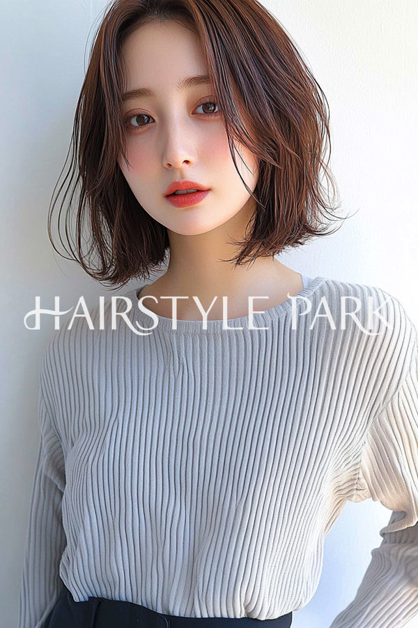 ヘアスタイル写真PhotoNo:aiphoto060【AI画像】 [ミディアム,レディース,モテ・愛され,クール / かっこいい,横型,AI ]