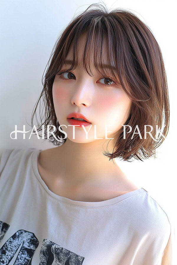 ヘアスタイル写真PhotoNo:aiphoto062【AI画像】 [ミディアム,レディース,モテ・愛され,カジュアル,横型,AI ]
