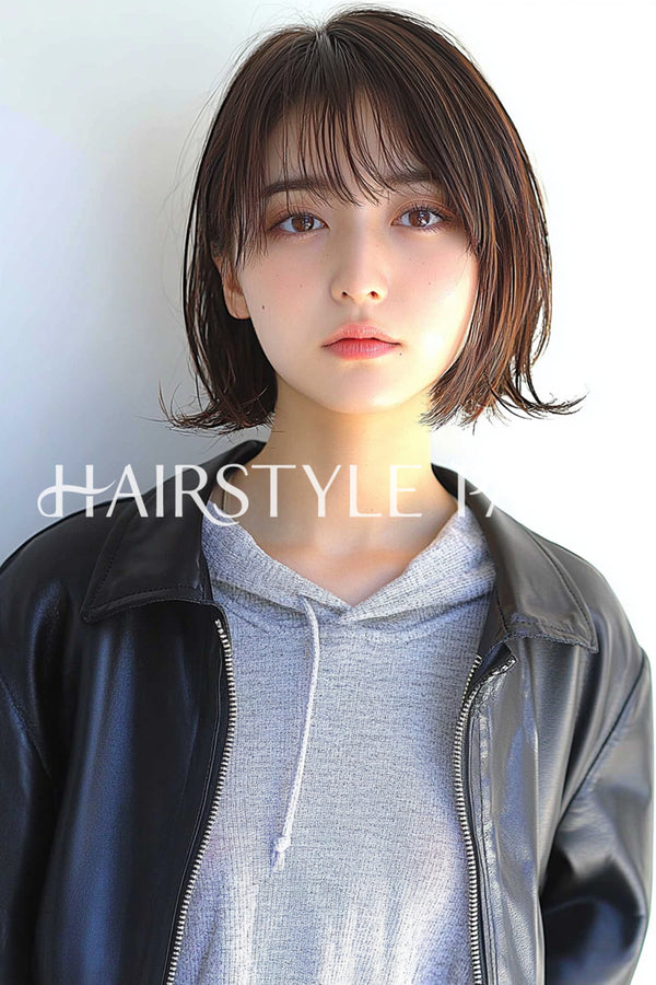 ヘアスタイル写真PhotoNo:aiphoto072【AI画像】 [ミディアム,レディース,カジュアル,クール / かっこいい,横型,AI ]