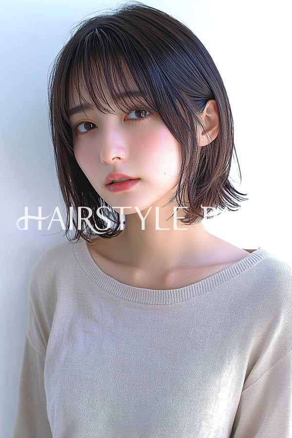 ヘアスタイル写真PhotoNo:aiphoto073【AI画像】 [ミディアム,レディース,ナチュラル,横型,AI ]