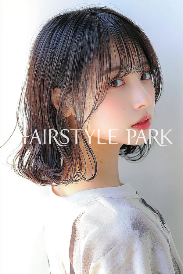 ヘアスタイル写真PhotoNo:aiphoto079【AI画像】 [ミディアム,レディース,ナチュラル,モテ・愛され,横型,AI ]