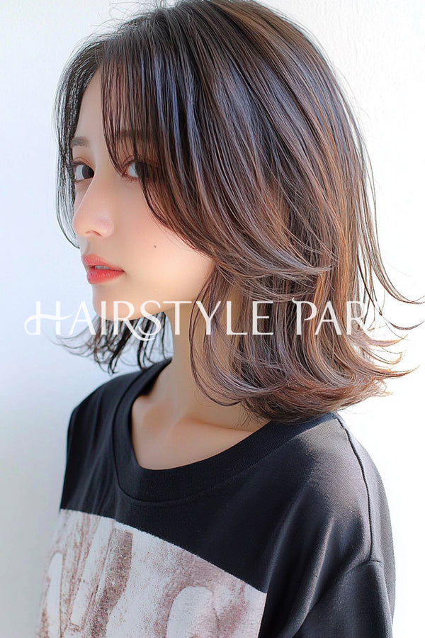 ヘアスタイル写真PhotoNo:aiphoto084【AI画像】 [ミディアム,レイヤーミディアム,レディース,カジュアル,クール / かっこいい,横型,AI ]