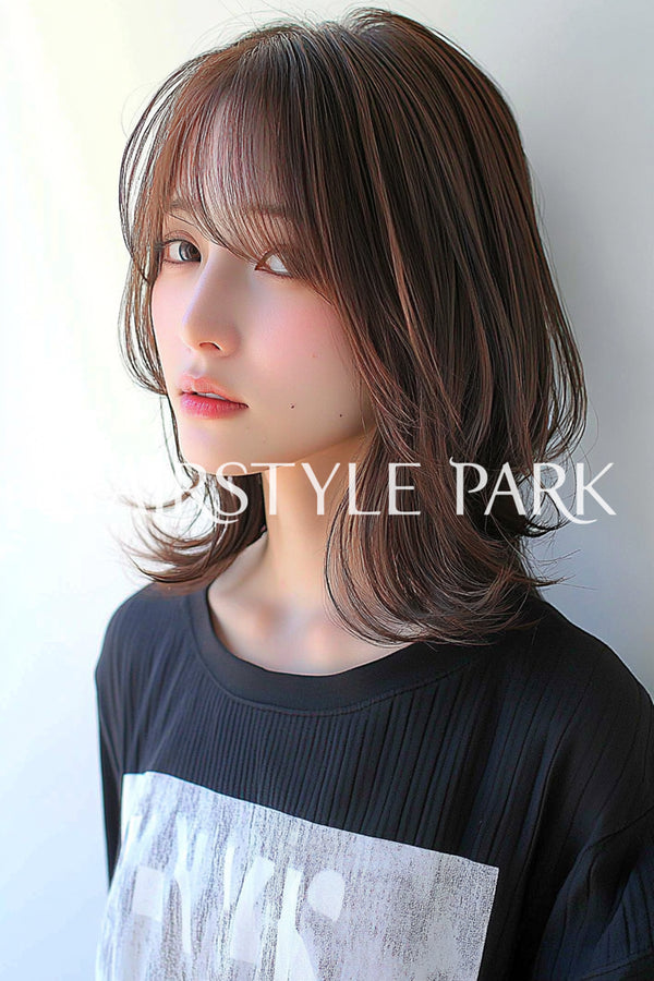 ヘアスタイル写真PhotoNo:aiphoto086【AI画像】 [ミディアムロング,レイヤーミディアム,レディース,クール / かっこいい,カット,カラー,横型,AI ]