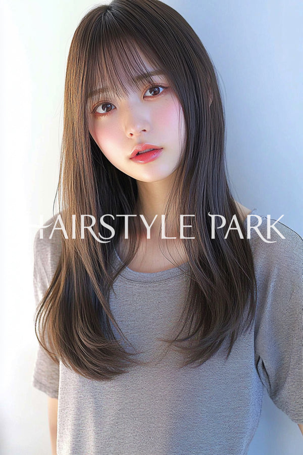 ヘアスタイル写真PhotoNo:aiphoto092【AI画像】 [ロング,Aラインロング,ワンレングスロング,レディース,ナチュラル,横型,AI ]
